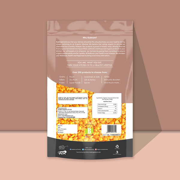 Organic Toor Dal / Arhar Dal 500 g
