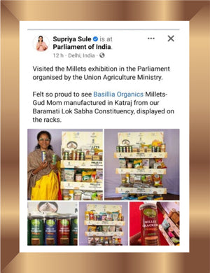 Invited by Ministry of Agriculture to display our millet products at Parliament